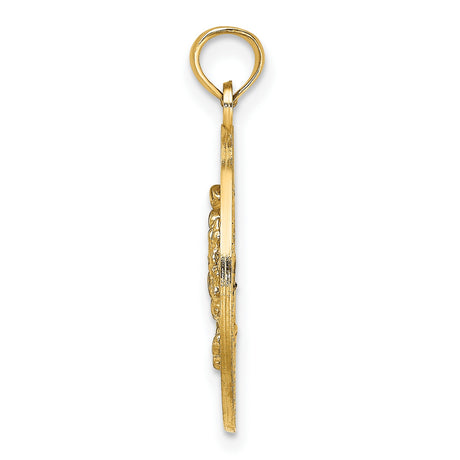 14k Yellow Gold Crab Pendant with Detailed Annapolis Maryland Nautical Design