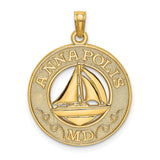 14k Yellow Gold Sailboat Pendant, Annapolis MD Nautical Charm, Coastal Travel Jewelry
