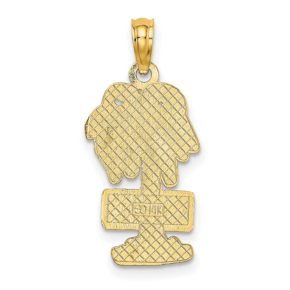 14k Yellow Gold Palm Tree Pendant with Myrtle Beach Engraving, Coastal Travel Charm