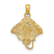 14k Yellow Gold Stingray Pendant with Textured Detail and Oceanic Design