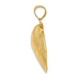 14k Yellow Gold Seashell Pendant with Detailed Clam Shell Design, Nautical Beach Charm