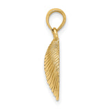 14k Yellow Gold Seashell Pendant with Realistic Clam Shell Design, Ocean-Inspired Coastal Jewelry