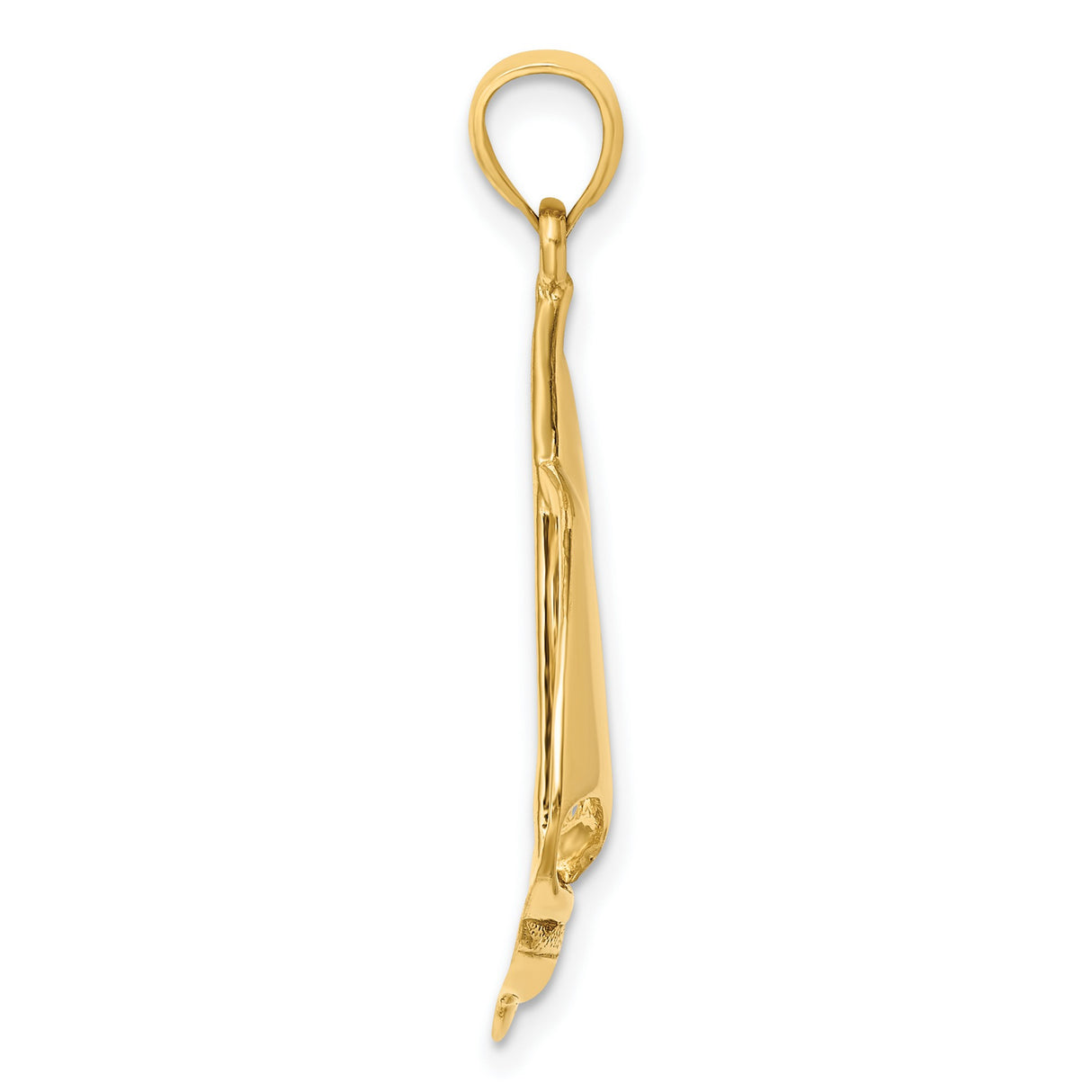 14k Yellow Gold Sailboat Pendant, Nautical Charm with Detailed Sail Design, Unisex Ocean Jewelry