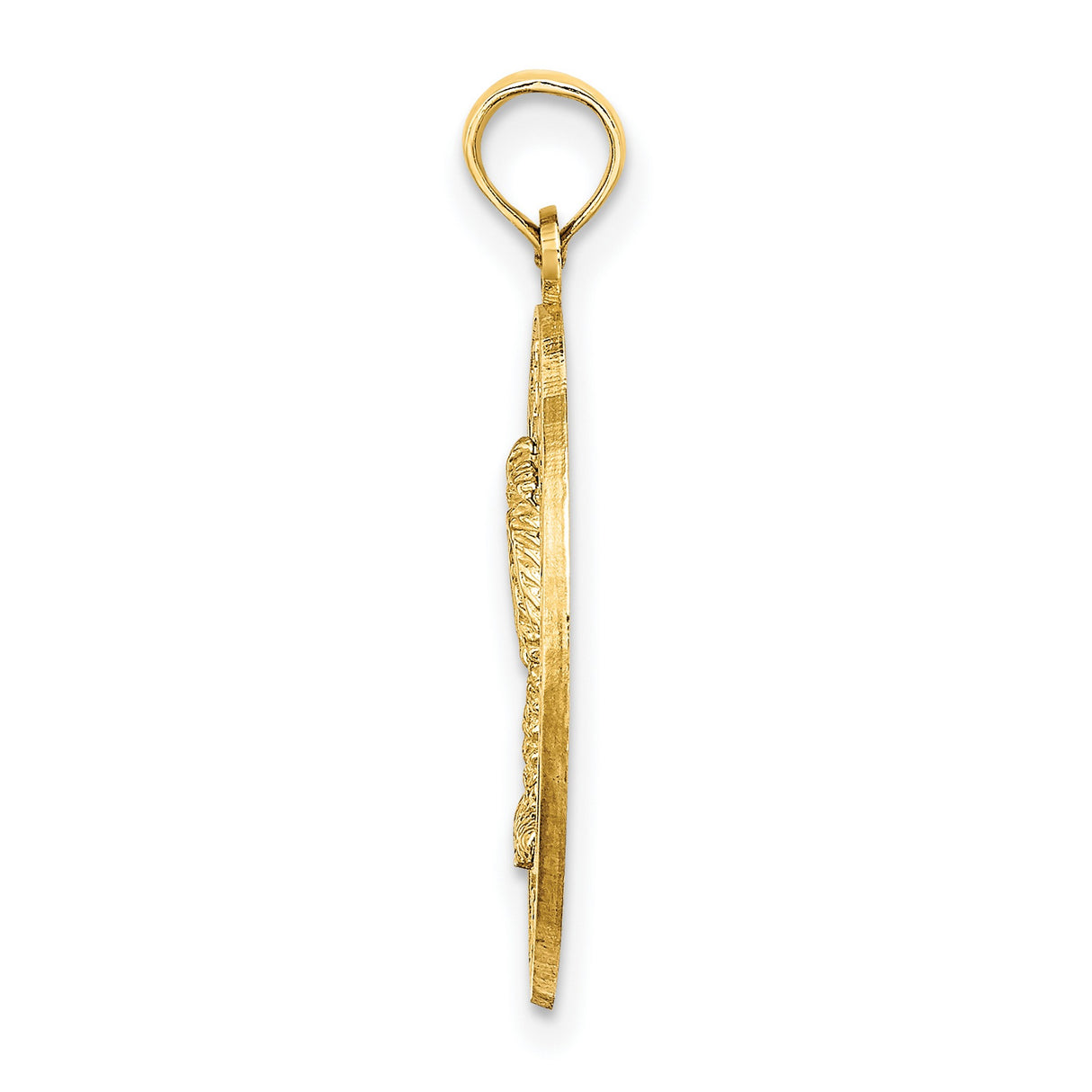 14k Yellow Gold Palm Tree Pendant, Myrtle Beach Tropical Travel Charm for Women or Unisex Wear
