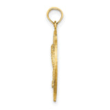 14k Yellow Gold Palm Tree Pendant, Myrtle Beach Tropical Travel Charm for Women or Unisex Wear