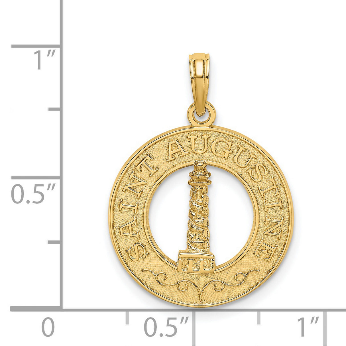 14k Yellow Gold Saint Augustine Lighthouse Pendant, Nautical Coastal Charm for Women or Unisex Wear