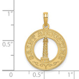 14k Yellow Gold Saint Augustine Lighthouse Pendant, Nautical Coastal Charm for Women or Unisex Wear