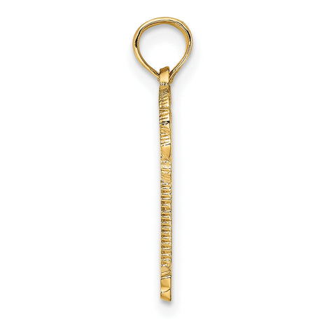 14k Yellow Gold Pendant with Palm Tree Design, Tropical Vacation Charm