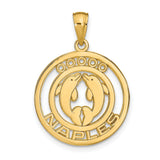 14k Yellow Gold Dolphin Pendant, Two Dolphin Ocean Charm, Nautical Travel Jewelry for Women or Unisex