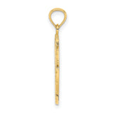 14k Yellow Gold Bahamas Palm Tree Pendant, Tropical Beach Island Travel Charm, Unisex Jewelry