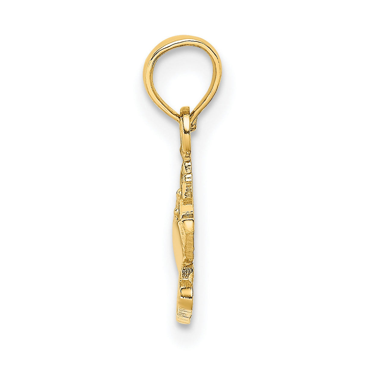 14k Yellow Gold Cruise Ship Pendant with Bahamas Word, Nautical Travel Charm