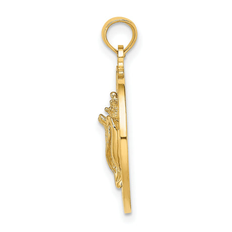 14k Yellow Gold Bahamas Pendant with Conch Shell Design, Tropical Island Charm