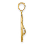 14k Yellow Gold Pendant with Key West Engraving and Flip Flop Centerpiece, Tropical Travel Theme