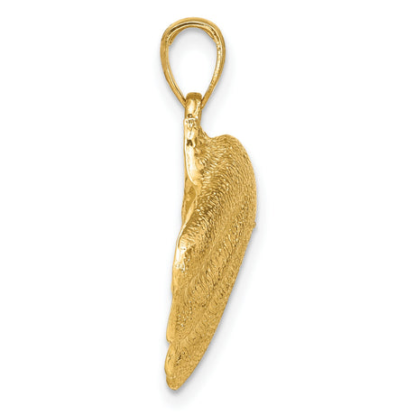 14k Yellow Gold Scallop Shell Pendant, Camino de Santiago Christian Pilgrimage Charm