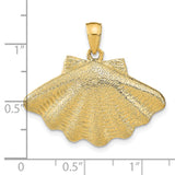 14k Yellow Gold Scallop Shell Pendant, Camino de Santiago Christian Pilgrimage Charm