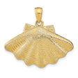 14k Yellow Gold Scallop Shell Pendant, Camino de Santiago Christian Pilgrimage Charm