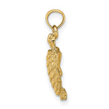 14k Yellow Gold Sea Turtle Pendant, Textured Nautical Charm, Tropical Ocean Theme, Unisex Design