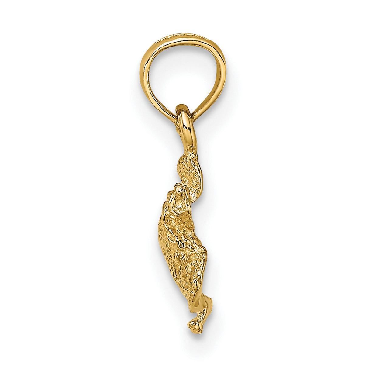 14k Yellow Gold Turtle Pendant, Sea Turtle Design Symbolizing Protection and Wisdom