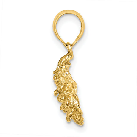 14k Yellow Gold Scallop Shell Pendant, Camino de Santiago Travel and Faith Charm for Women