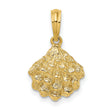 14k Yellow Gold Scallop Shell Pendant, Camino de Santiago Travel and Faith Charm for Women