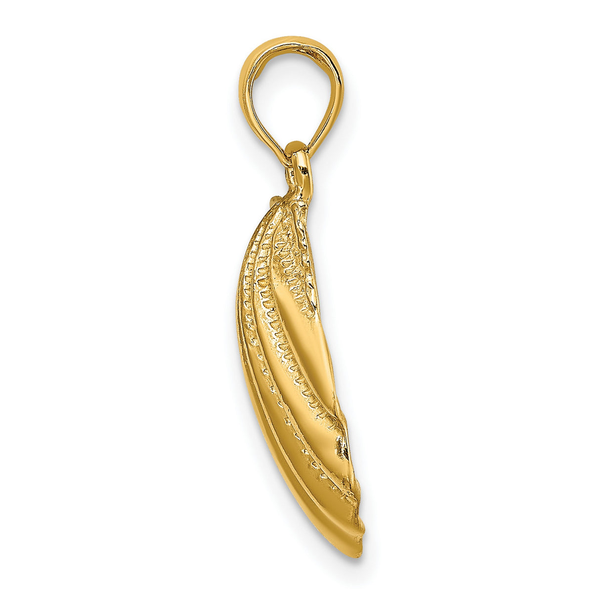 14k Yellow Gold Pendant, Scallop Shell Design, Camino de Santiago Symbol, Christian Theme
