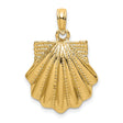 14k Yellow Gold Pendant, Scallop Shell Design, Camino de Santiago Symbol, Christian Theme