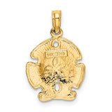 14k Yellow Gold Sand Dollar Pendant, Ocean-Inspired Coastal Charm for Women