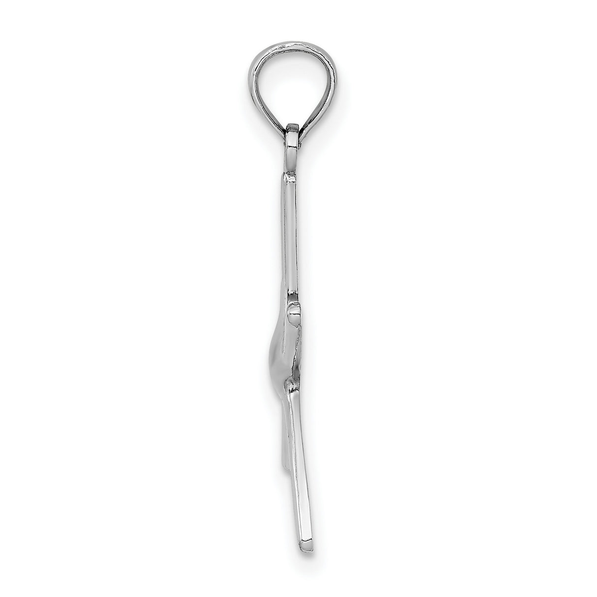 14k White Gold Starfish Pendant, Polished Nautical Ocean Design for Women