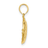 14k Yellow Gold Fish Pendant, Detailed Tropical Marine Life Charm, Nautical Beach Theme