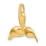 14k Yellow Gold Whale Tail Pendant, Nautical Unisex Jewelry with Ocean Symbolism