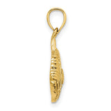 14k Yellow Gold Striped Bass Pendant, Detailed Fish Charm, Nautical Theme for Men and Anglers