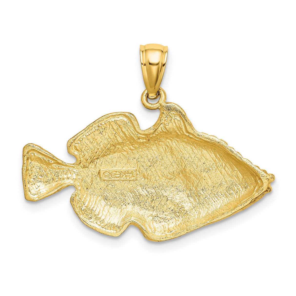 14k Yellow Gold Striped Bass Pendant, Detailed Fish Charm, Nautical Theme for Men and Anglers