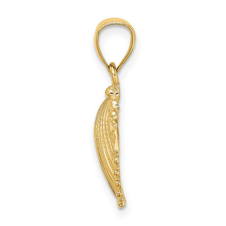 14k Yellow Gold Scallop Shell Pendant, Ocean-Inspired Camino Pilgrimage Symbol for Women