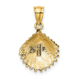 14k Yellow Gold Scallop Shell Pendant, Ocean-Inspired Camino Pilgrimage Symbol for Women