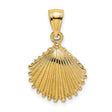 14k Yellow Gold Scallop Shell Pendant, Ocean-Inspired Camino Pilgrimage Symbol for Women
