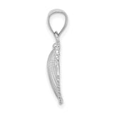 14k White Gold Scallop Shell Pendant, Camino de Santiago Christian Travel Symbol