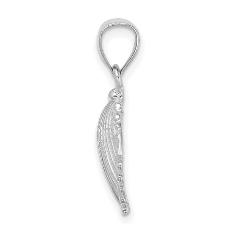 14k White Gold Scallop Shell Pendant, Camino de Santiago Christian Travel Symbol