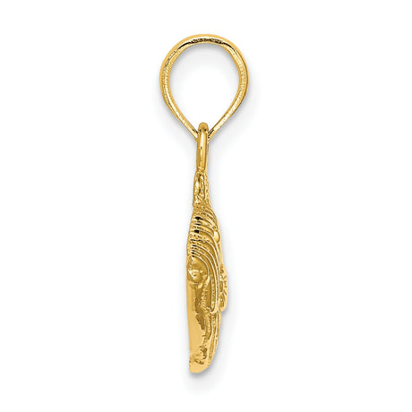 14k Yellow Gold Fish Pendant with Striped Fins, Tropical Ocean Life Charm