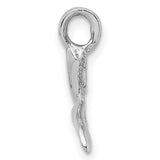 14k White Gold Whale Tail Pendant, Minimalist Nautical Marine Life Jewelry for Women or Unisex