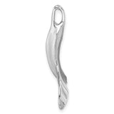 14k White Gold Whale Tail Pendant, Polished Nautical Marine Design for Men and Women