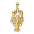 14k Yellow Gold Lobster Pendant, Detailed Nautical Crustacean Design for Ocean Lovers
