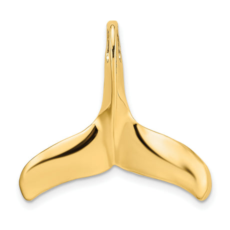 14k Yellow Gold Whale Tail Pendant, Nautical Ocean Charm for Men or Women