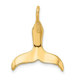14k Yellow Gold Whale Tail Pendant, Ocean-Inspired Marine Charm for Women or Unisex