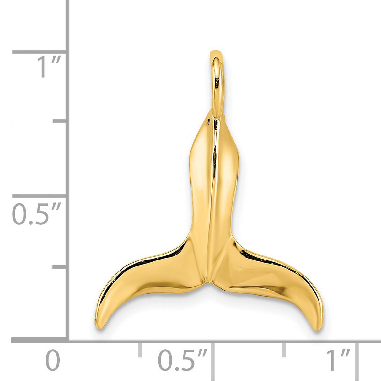 14k Yellow Gold Whale Tail Pendant, Ocean-Inspired Marine Charm for Women or Unisex