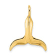 14k Yellow Gold Whale Tail Pendant, Ocean-Inspired Marine Charm for Women or Unisex