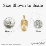 14k Yellow Gold Lobster Pendant, Detailed Nautical Crustacean Design for Men or Unisex