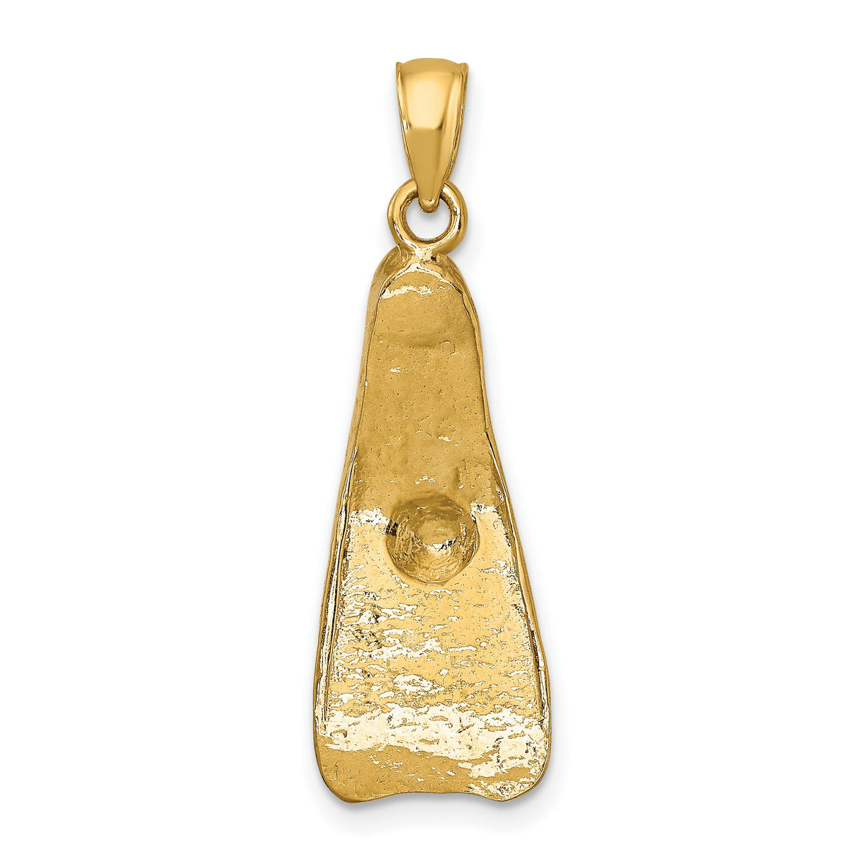14k Yellow Gold Scuba Diving Fin Pendant, Nautical Charm for Ocean Adventure Lovers
