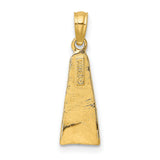 14k Yellow Gold Virgin Mary Pendant, Stylized Madonna in Prayer Religious Charm for Women