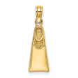 14k Yellow Gold Virgin Mary Pendant, Stylized Madonna in Prayer Religious Charm for Women