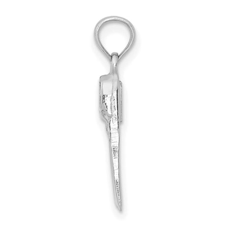 14k White Gold Virgin Mary Pendant, Religious Catholic Medal with Our Lady in Prayer